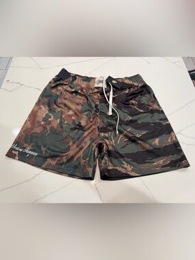 Darc Sport Camo Mesh Athletic Shorts - Green & Brown